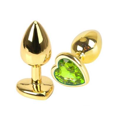 Censan Altın Renkli Kalpli Çelik Anal Plug - Büyük Boy