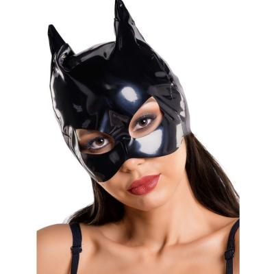 Censan Glossy ANN Deri Kedi Maskesi siyah