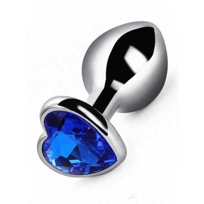 Censan Gümüş Renkli Kalpli Çelik Anal Plug - Büyük Boy