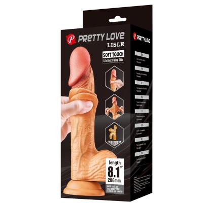 Censan Lisle 8.1 İnç Kıkırdak Yapılı Gerçek Deri Yapılı Dildo