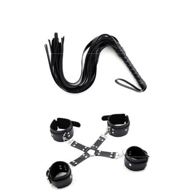 Censan Siyah Kelepçe Kırbaç Set