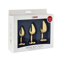 Noctis Altın Renkli Kalpli Çelik Anal Plug - 3 Boy Set