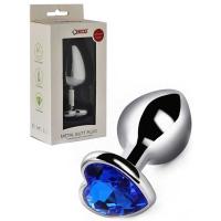 CensanGümüş Renkli Kalpli Çelik Anal Plug - Büyük Boy