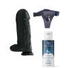 Censan Belden Bağlamalı Kayganlaştırıcı Set Noctis 27cm Siyah Dildo No:2
