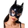 Censan Glossy ANN Deri Kedi Maskesi siyah