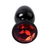 Censan Metal Anal Plug, Metal, siyah, kırmızı kristalli, 7,2 cm, Ø2,8 cm, 50 g