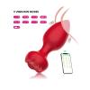 Censan Telefon Kontrollü Full Covered Rubber Rose Anal Plug – Siyah