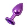 Metal Anal Plug, mor kristalli, 7,2 cm, Ø2,8 cm, 50 g