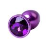 Metal Anal Plug, mor kristalli, 7,2 cm, Ø2,8 cm, 50 g